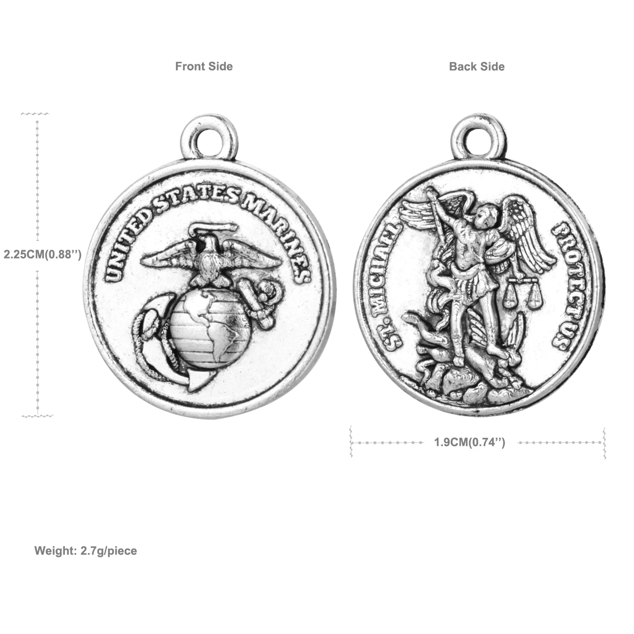 10Pcs Christian The Archangel Saint Michael Protect Us Medal Pendants St.Michael Charms DIY Jewelry Making Accessories
