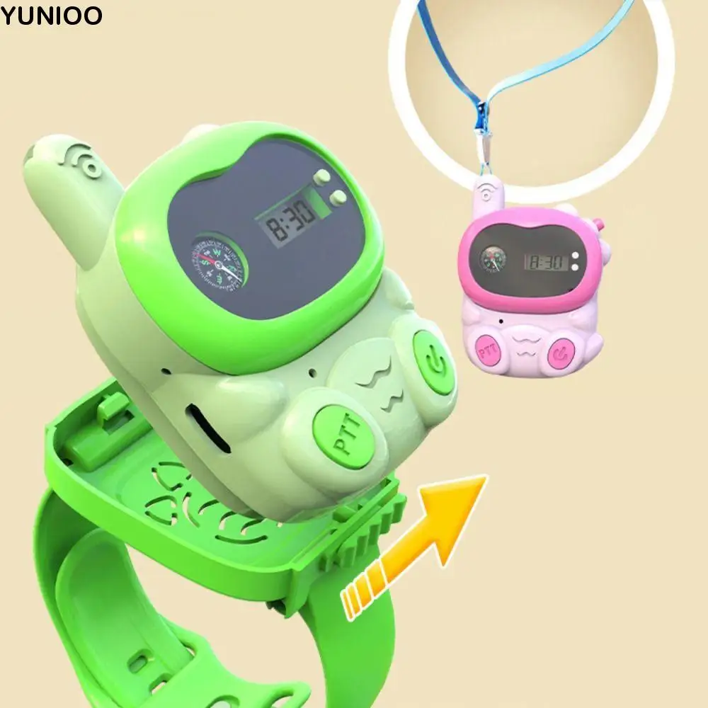 Interfono radio Mini walkie-talkie per bambini Ricetrasmettitore Walkie-talkie per bambini dei cartoni animati con orologio e bussola Mini