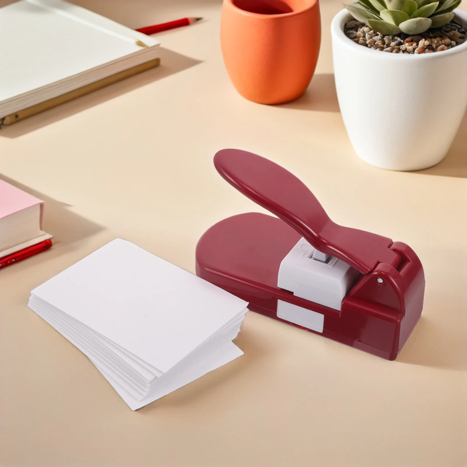 

Puzzle Embosser Educational Tool Maker Art Cutter Jigsaw Making Machine Red DIY Puncher Craft Handheld Child