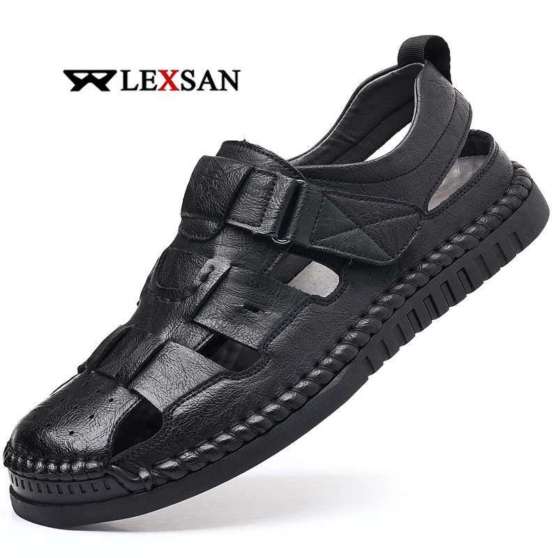 

Summer Men's Genuine Leather Sandals Casual Outdoor Beach Shoes Roman Style Comfortable Mens Footwear for Spring And Autumn
