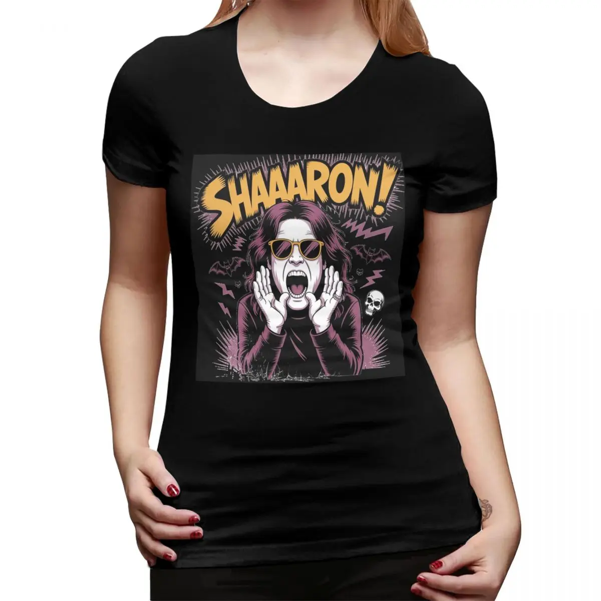 

Футболка Ozzy Osbourne Yelling Sharon для женщин, уличная футболка с круглым вырезом, женская летняя одежда с короткими рукавами, топы