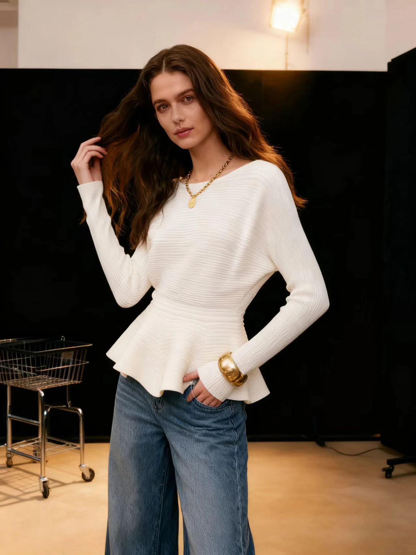 

HUAAPPUW Women's round Ne Long Sve Knitted Sweater Slim Fit Soft Viscose Polyester Blend Warm Casual Sle Autumn Winter