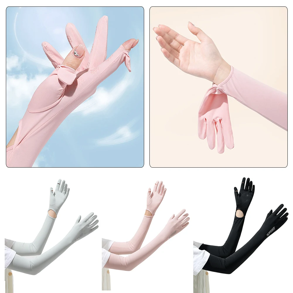 UPF 50+ Long Sleeves For Arm Cover Protector Solar Gloves Sports Outdoor Cycling Sleeve Ice Silk Sunscreen Sleeves Mangas 팔토시