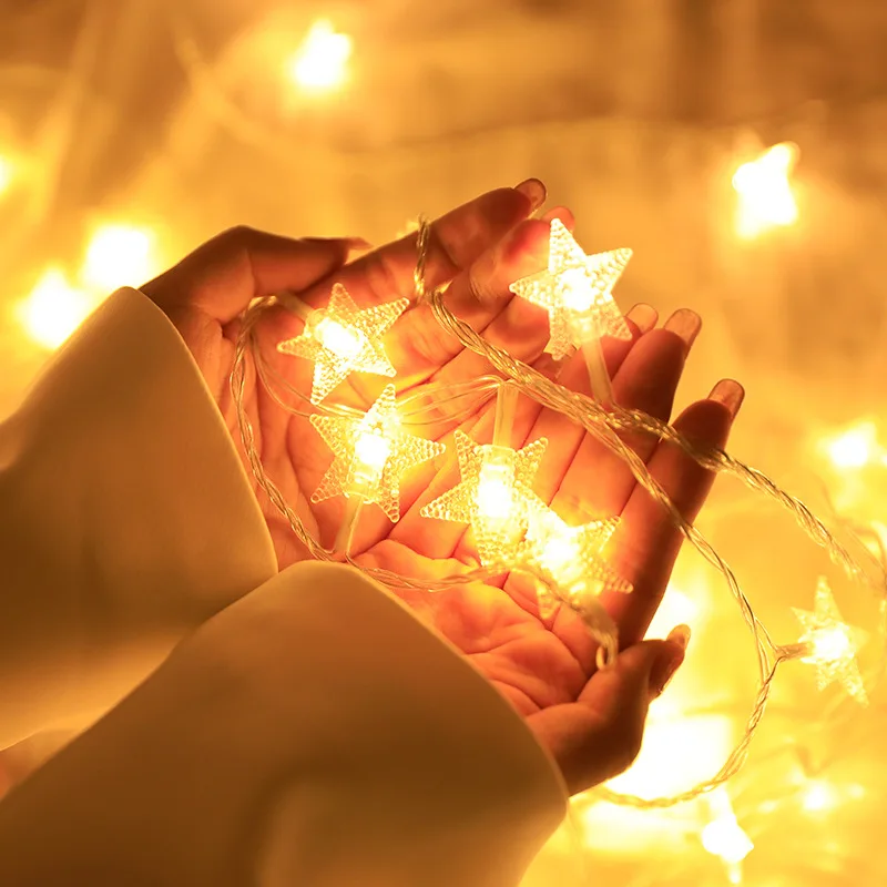 10/20/40/80 LED Star Light String Twinkle Garlands Battery Powered Christmas Lamp Holiday Party Wedding Decorative Fairy Lights