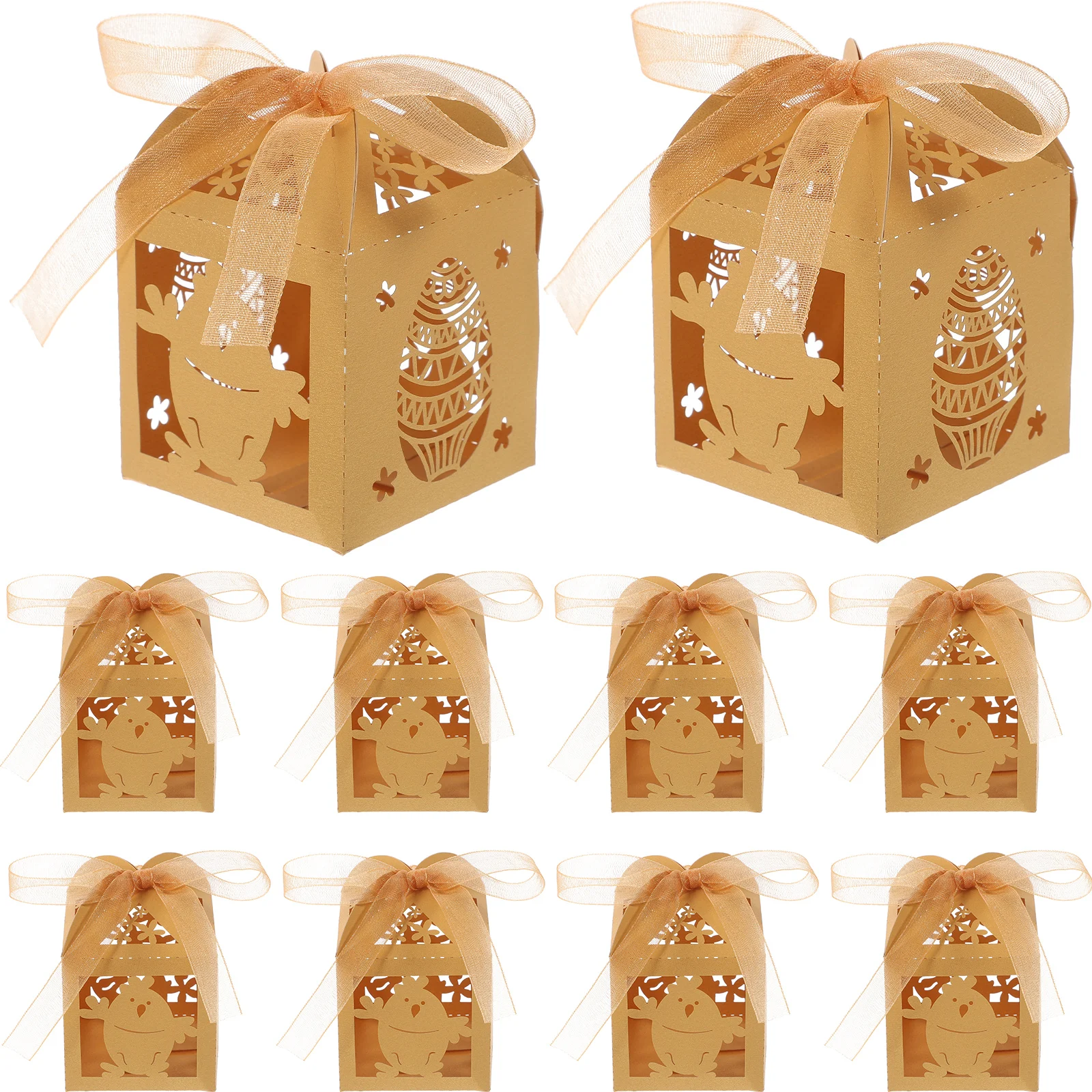 

50pcs Boxes Rabbit Hollow Sugar Packaging Party Storage Filler Gift Golden Favor Mini Gifts Cookies Accessories Holiday