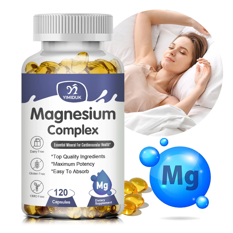 

Magnesium Complex Capsules, Relieve Nerve Stress and Muscle Contraction, Support Bone Health and Boost Immune Function