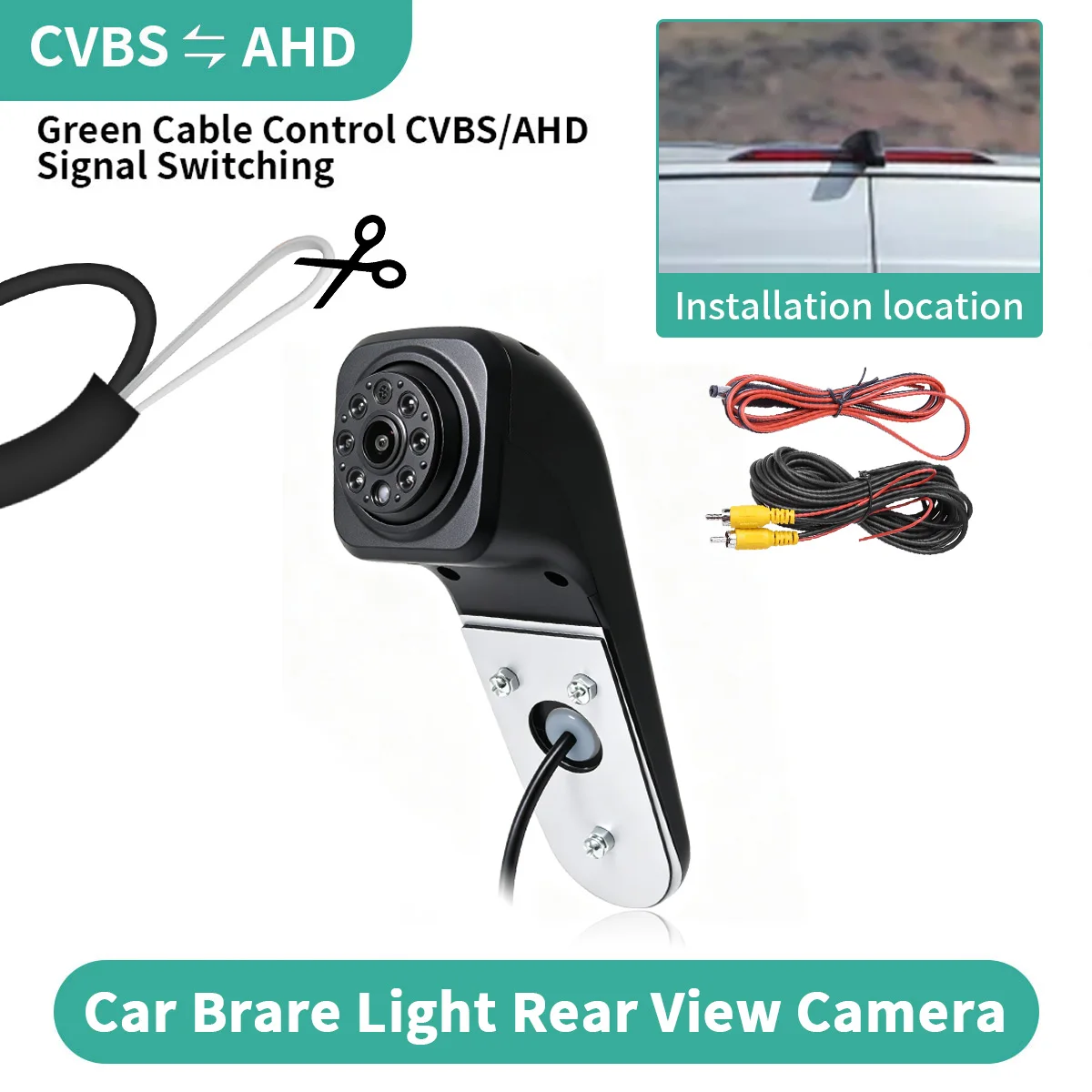 CVBS AHD Car Brake Light Rear View Backup Camera IR Night Vision Waterproof For Volkswagen VW Crafter Van (2017-Present)
