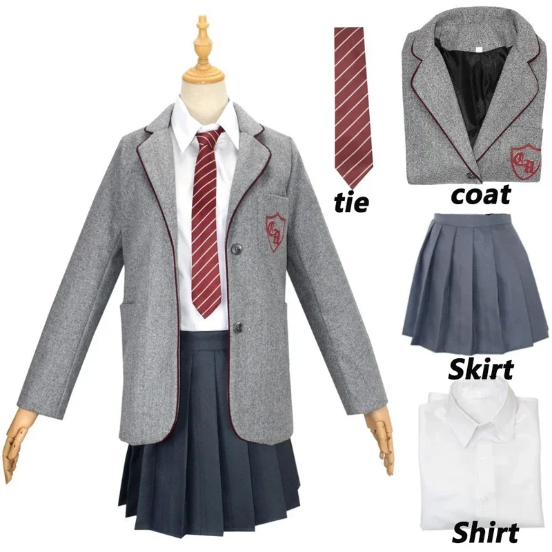 Movie Matilda Cosplay Costume School Uniform Coat Skirt Tie Roald Dahl's Matilda Cosplay Halloween School Suits for Kids Girls