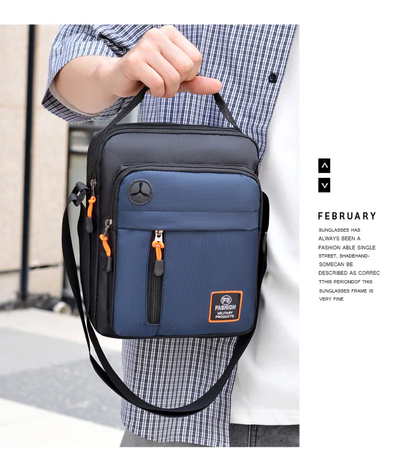 Geräumige Herrentasche, Umhängetasche, wasserdichter und abriebfester Rucksack mit mehreren Fächern, ideal für den Geschäftsalltag. – Detail 16
