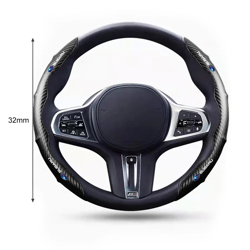 

Universal Car carbon fiber anti slip segmented steering wheel protective cover For Subaru Forester impreza Outback Tribecacar