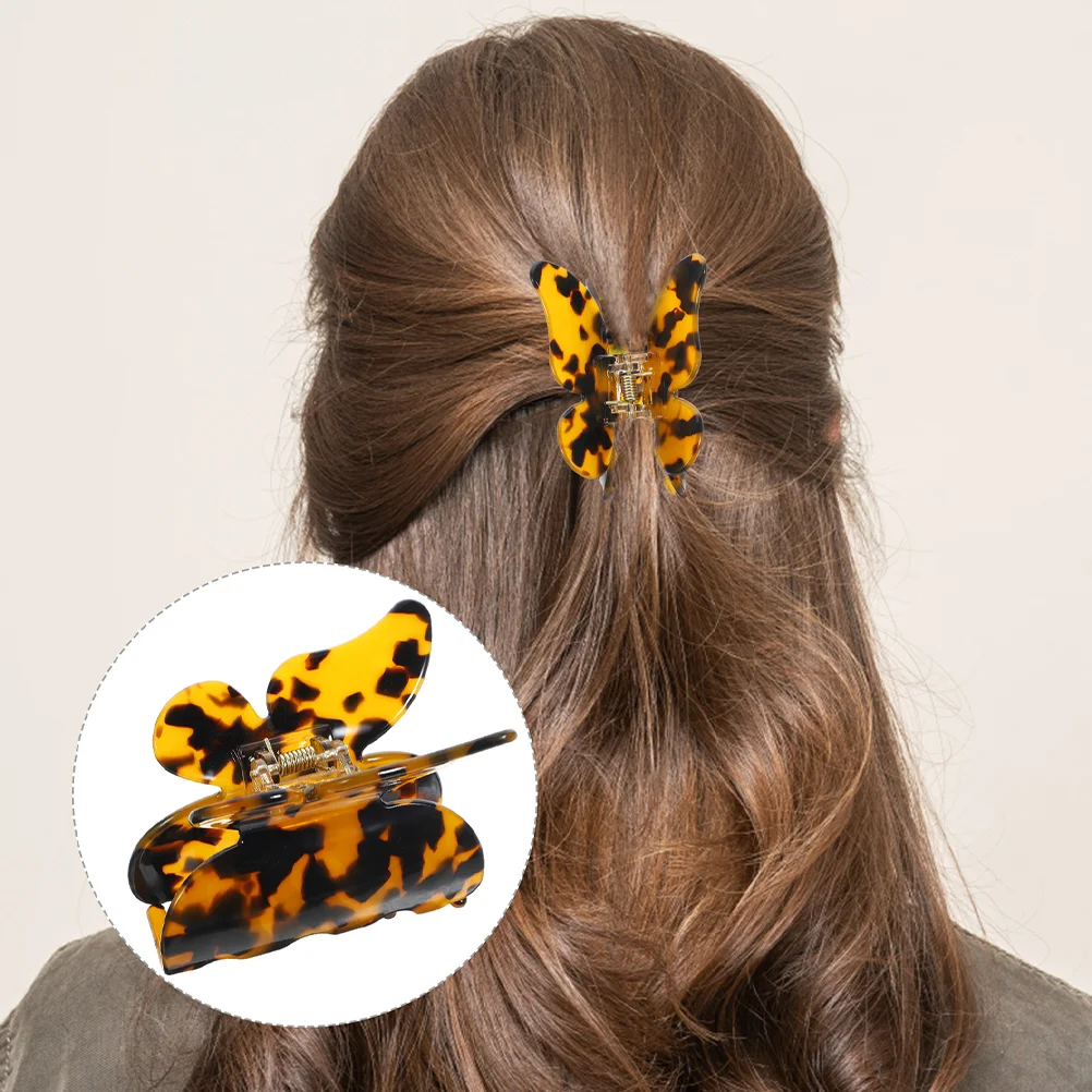 

2 Pcs Butterfly Hair Clip Claw for Thick Clips Women Modeling Miniature Cute Acetate Sheet Small Shaped