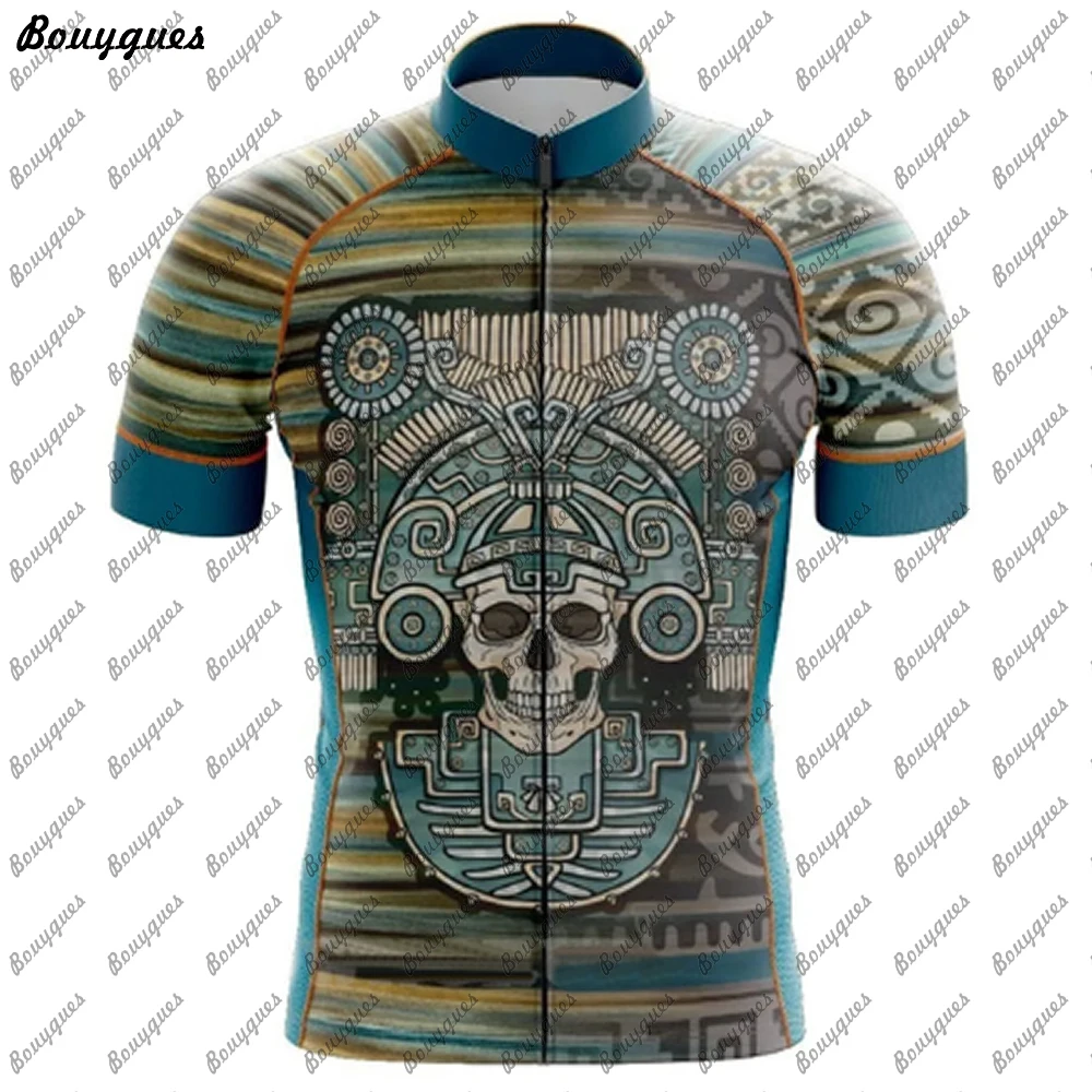 2023 NEW SKULL Cycling Jersey MTB Maillot Bike Shirt Downhill Jersey High Quality Pro Team Tricota Mountain Bicycle Clothing