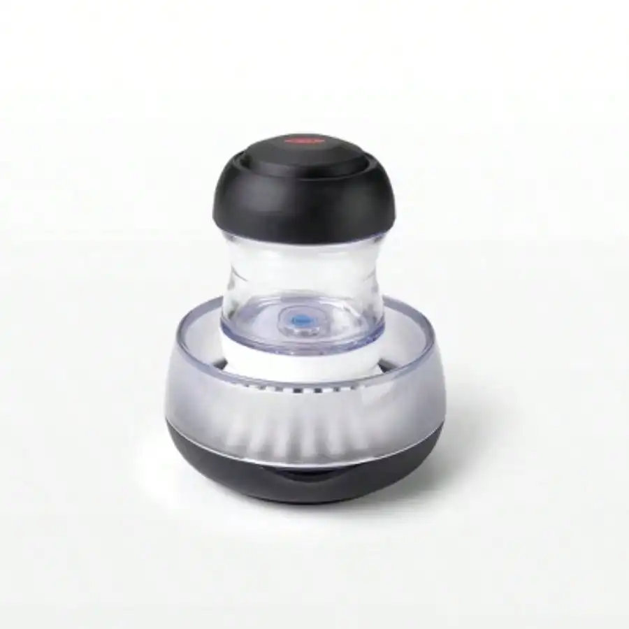 Dispensador de jabón Juego de almacenamiento de cepillos de palma: cepillo de nailon, lavavajillas multisuperficie, reutilizable