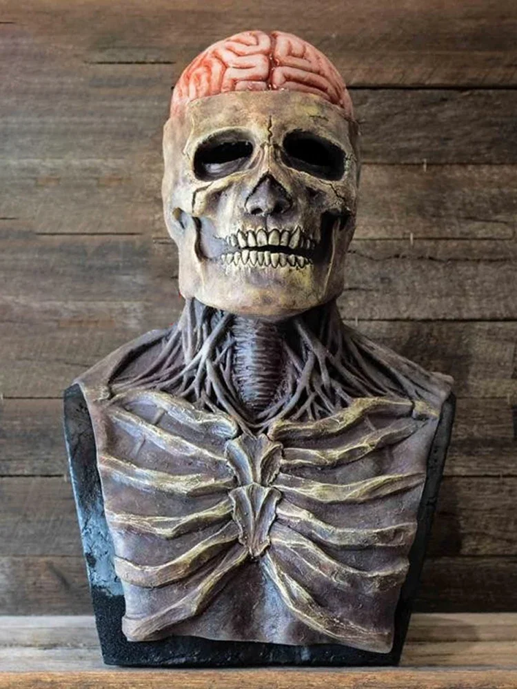 

Halloween Scary Skull Mask Halloween Party Carnival Cosplay Prop Novelty Realistic Skull Latex Mask Evil Red Skull Headgear