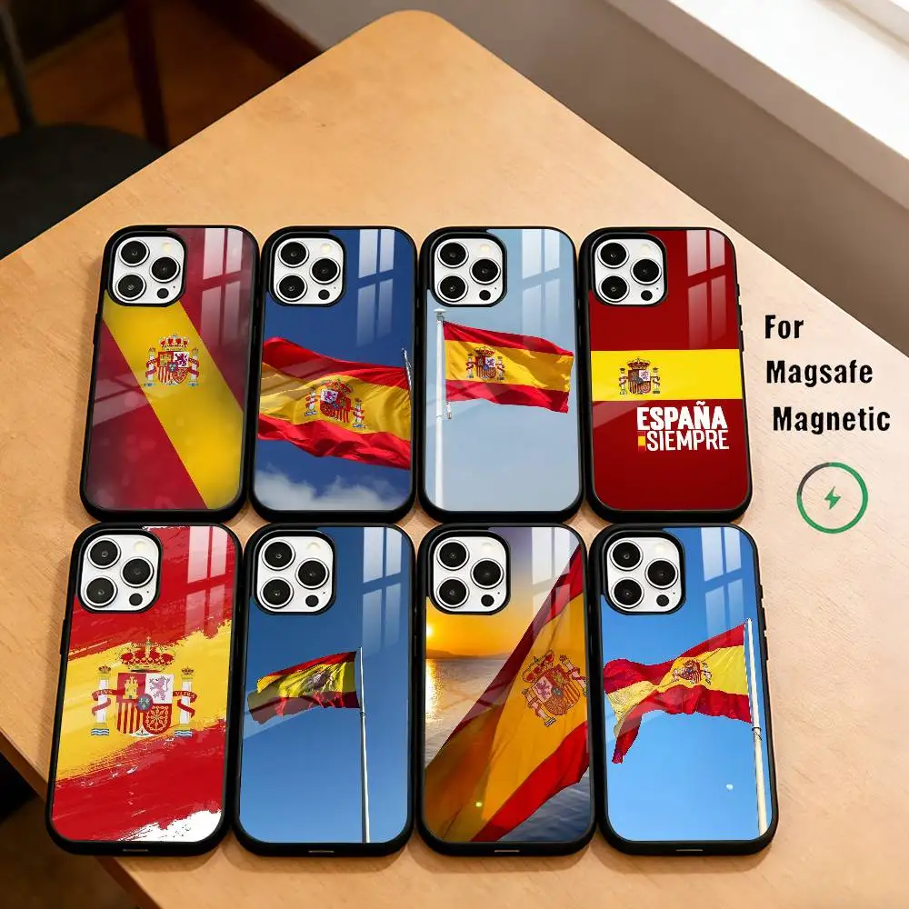 

Flag of S-Spain Phone Case For iPhone17,16,15,14,13,12,11 Plus,Pro Magnetic with Magsafe Wireless Charging