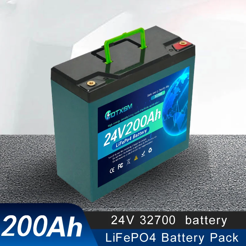 

24V 32700 LiFePO4 200AH battery with built-in 120A BMS RV rechargeable Ferrous lithium phosphate, solar-powered off-grid battery