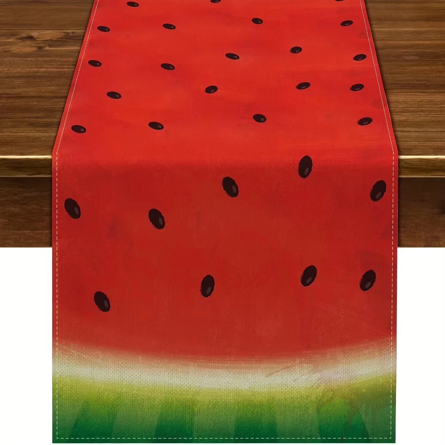 Watermelon Table Runner Farmhouse Theme, Country Summer Decor for Family Gatherings and Home Celebrations