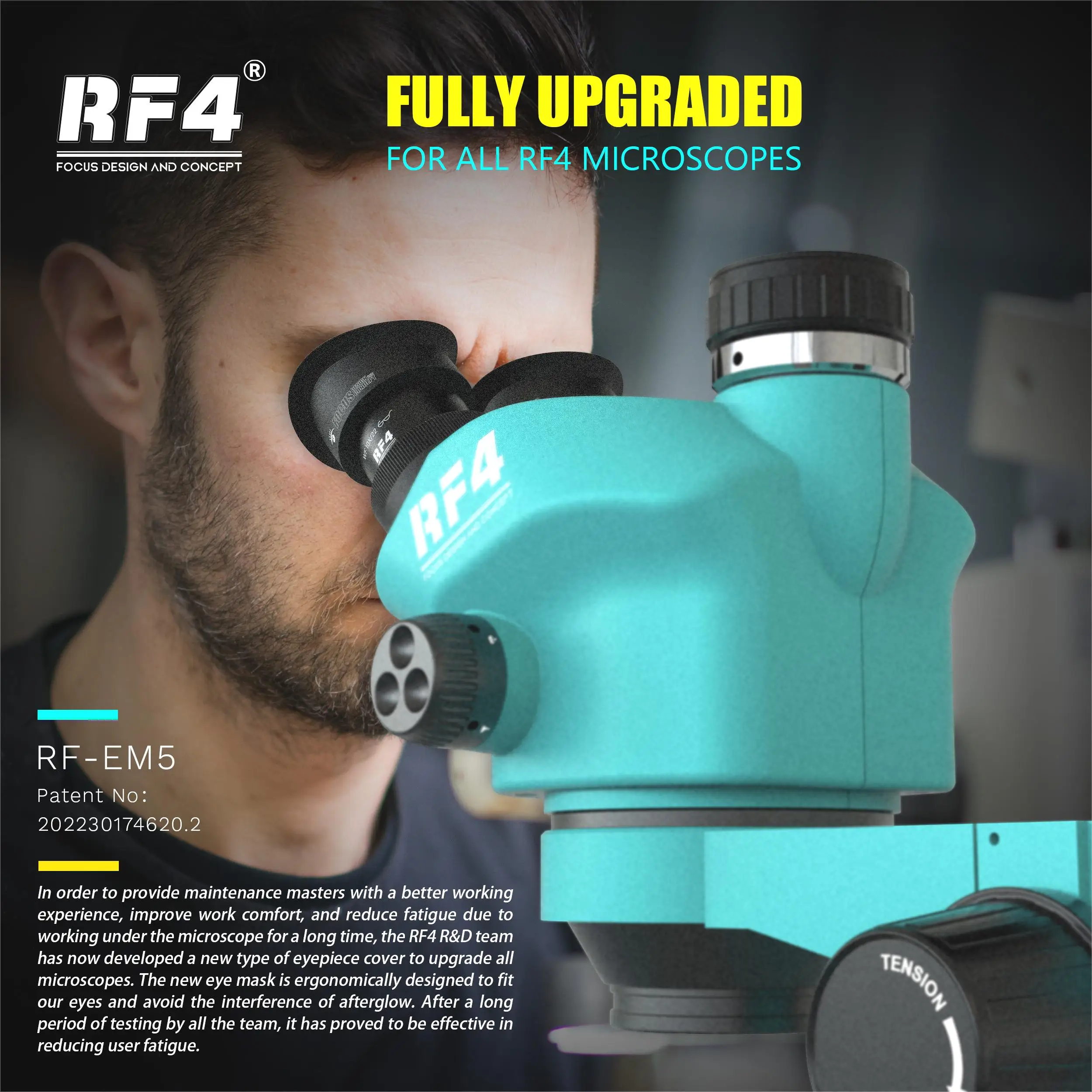 Imagem -03 - Stereo Microscópio Ocular Evitar Vazamento de Luz Anti-fadiga Rubber Eye Guards Copos Escudo Rf-em5 Rf4