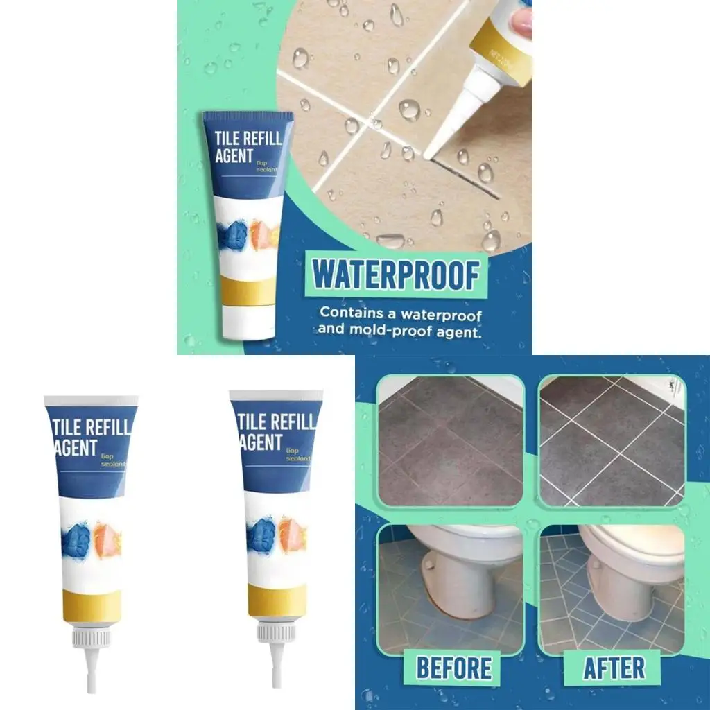  Tile Repair Agent Porcelain Filling Mouldproof Cleaner Agent Waterproof 20ml