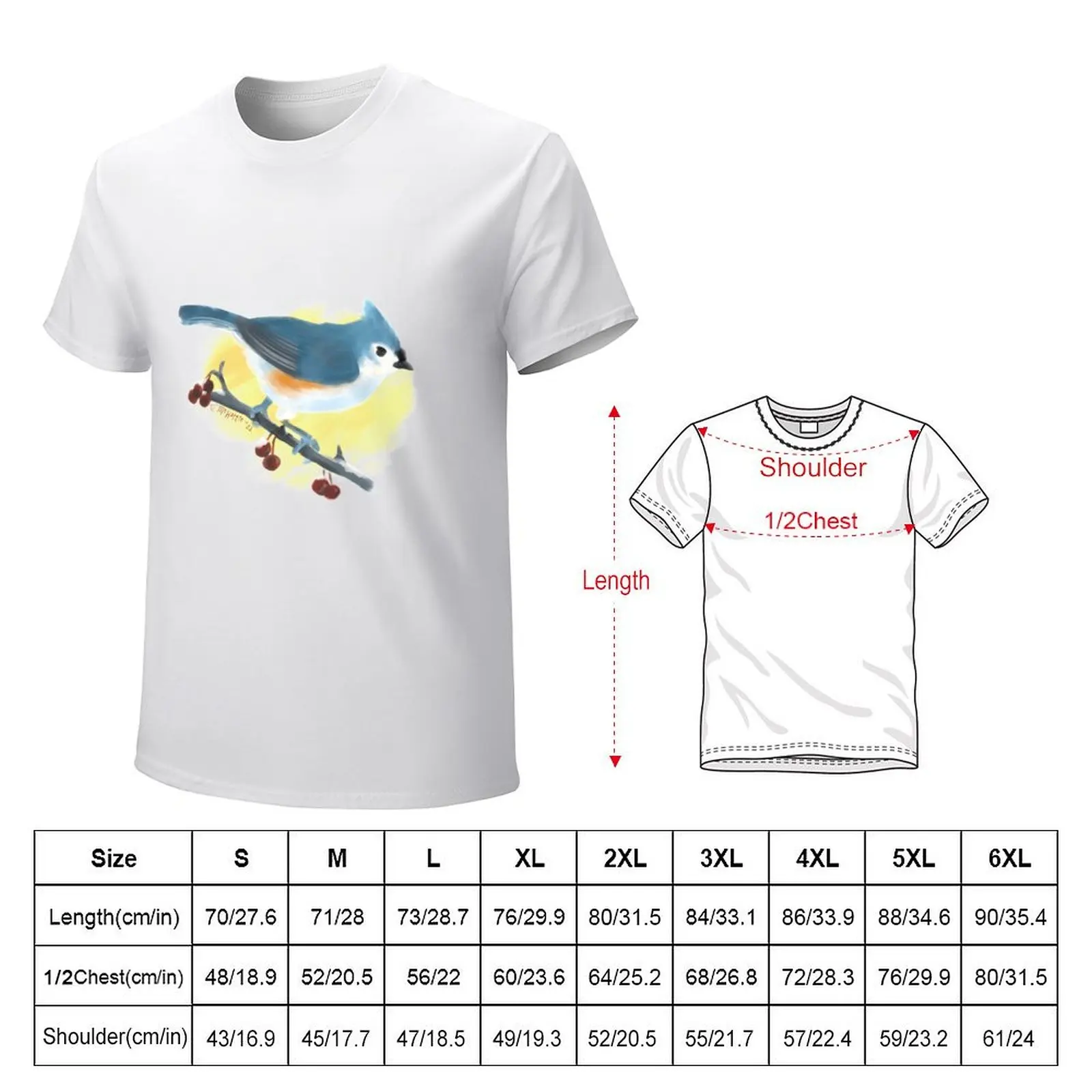 Tufted Titmouse T-Shirt oversized sublime anime clothes plain t shirts men