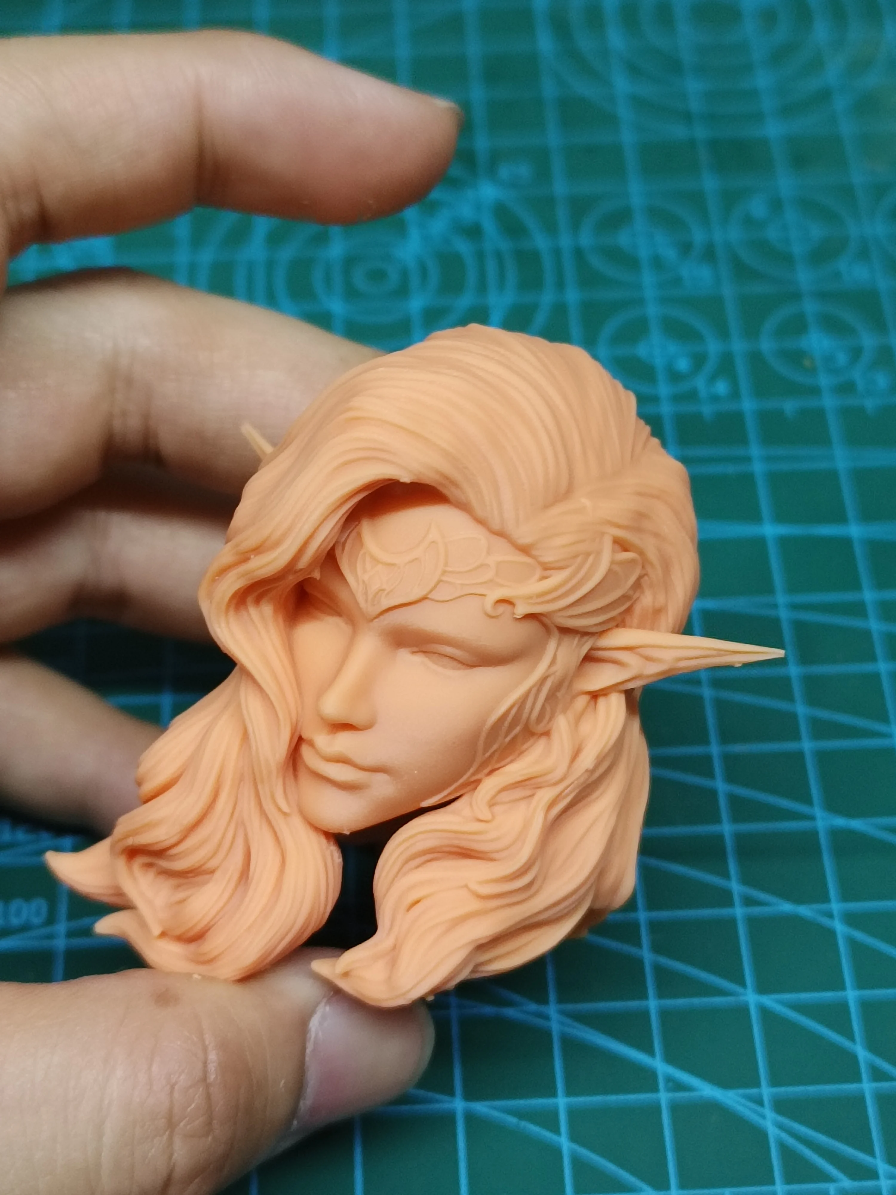 

Head Carved Elf Beauty Female Anime Toys Unpainted 1/6 Long Ears Anime Doll 3D print Model Fit 12" Toys Action Figure Soldier