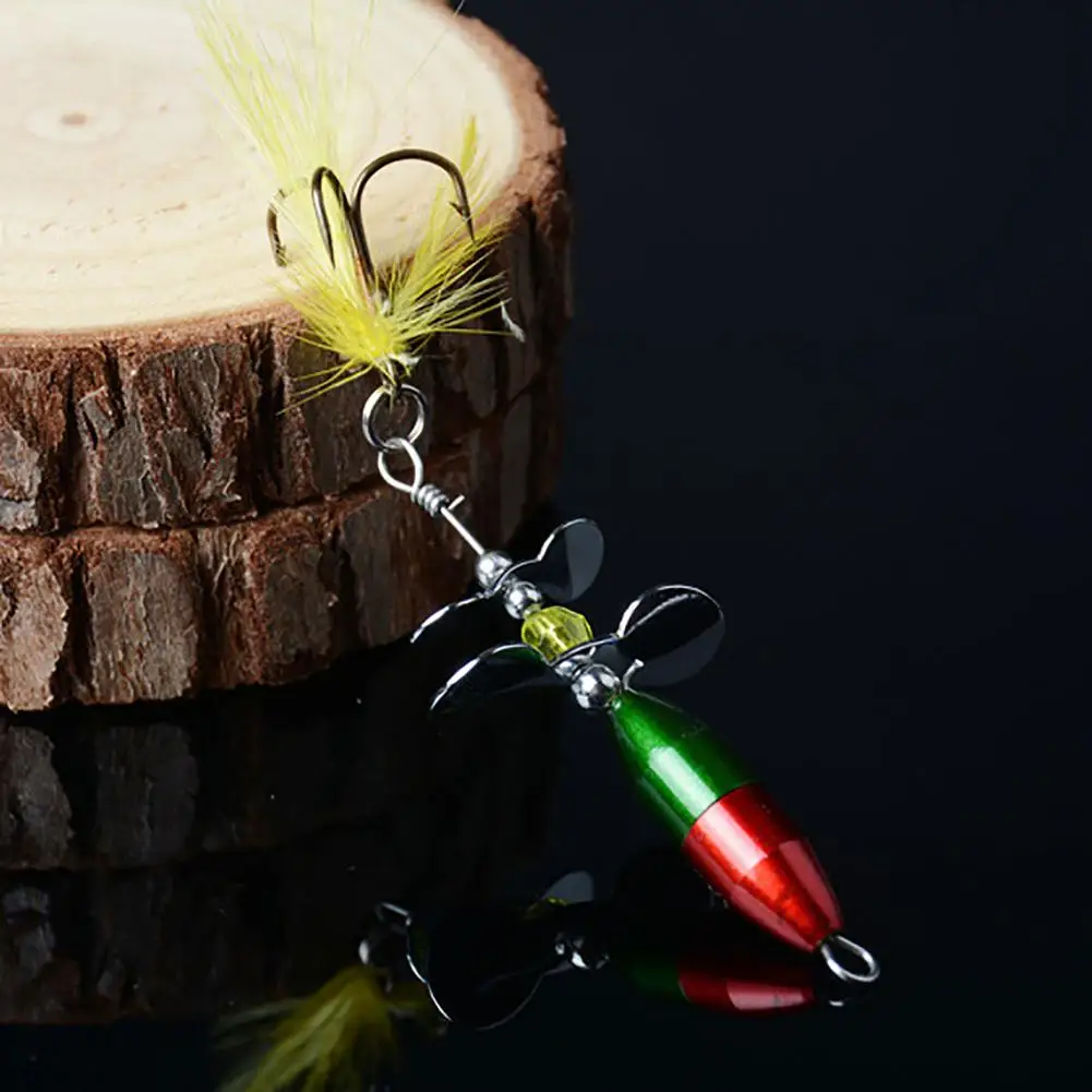 

10g/7cm Rotating Spinner Sequins Fishing Lure With Feather Fishing Tackle For Bass Trout Perch Pike