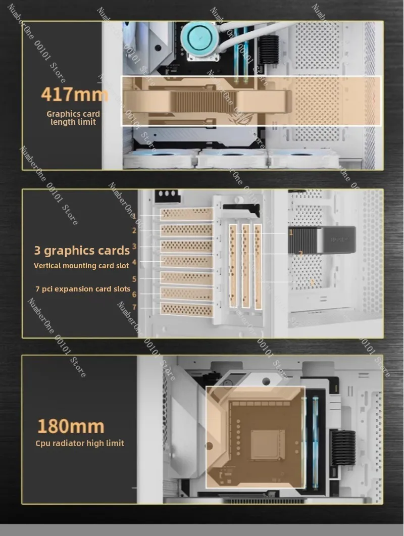 Chassis h503b Full Tower Wide Body Iron Side Desktop EATX 360 Water Cooling Clean and Clean DIY Multi-hard Disk