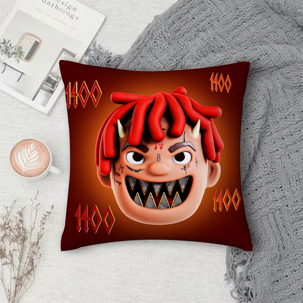 

Rapper T-Trippie R-Redd LIFES A TRIP Pillow Case Square Double-Sided Printing Short Plush Sofa Cushion Cover Bedroom Pillow