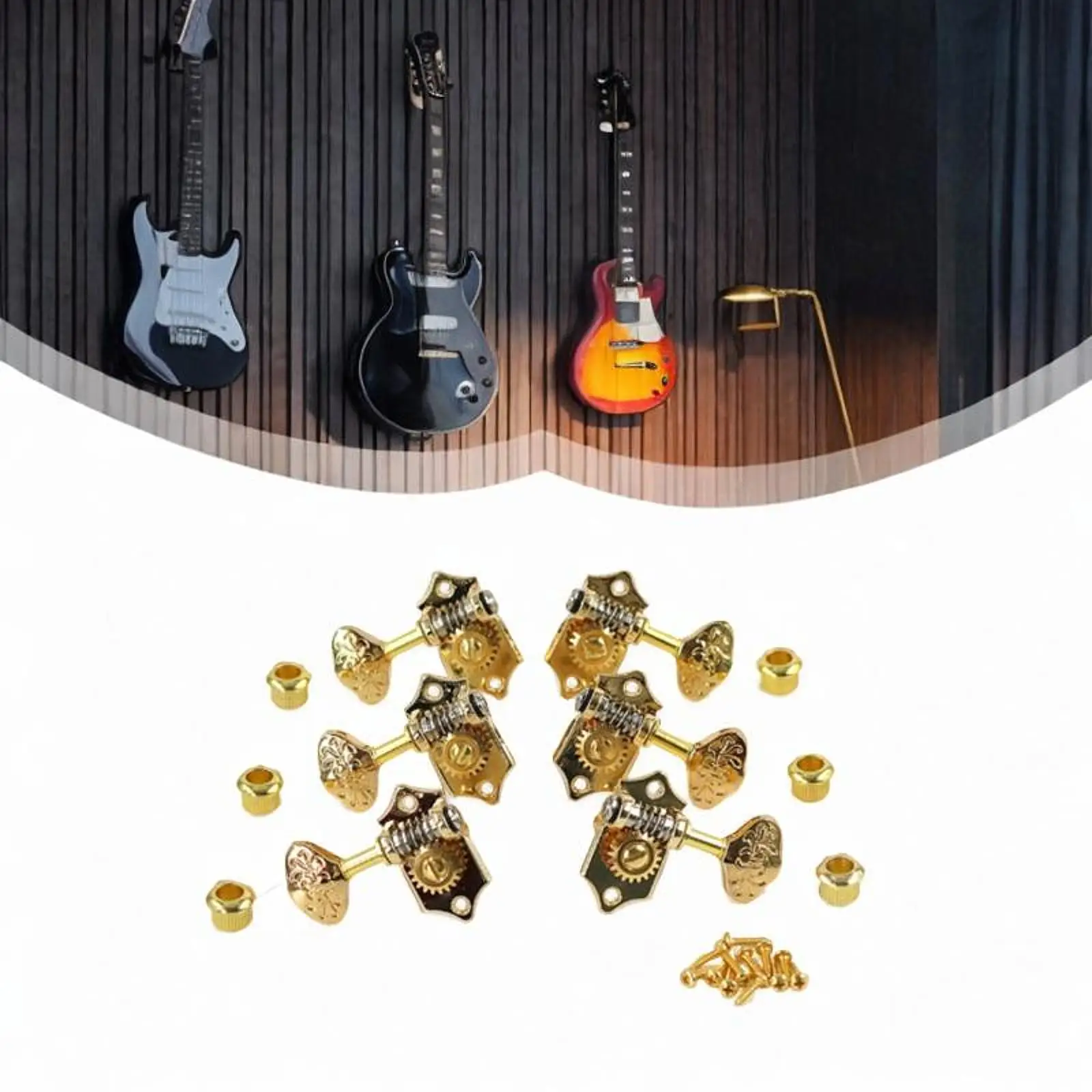

6 Pieces Volumn Timbre Knobs Metal Guitar Pegs for Daily Use Electric Guitar