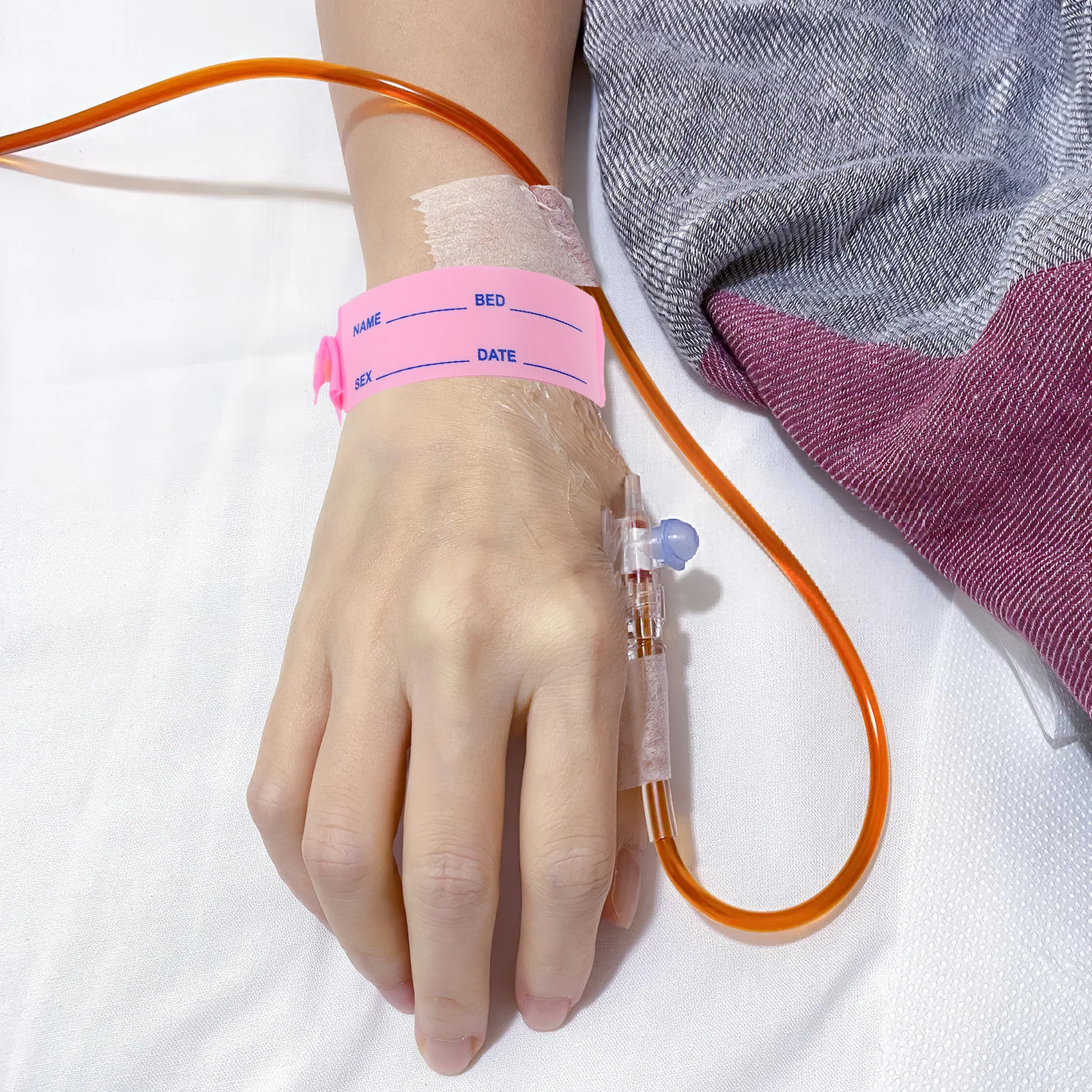 

Идентификационный браслет из мягкого силикона, регулируемый, удобный, безопасный, идентификационный браслет для медицинского применения