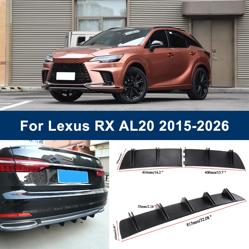

2-Segment Shark Fin Rear Diffuser For Lexus RX AL20 2015-2026 2017 2021 Rear Bumper Lip Splitter Chassis Spoiler Tuning Parts