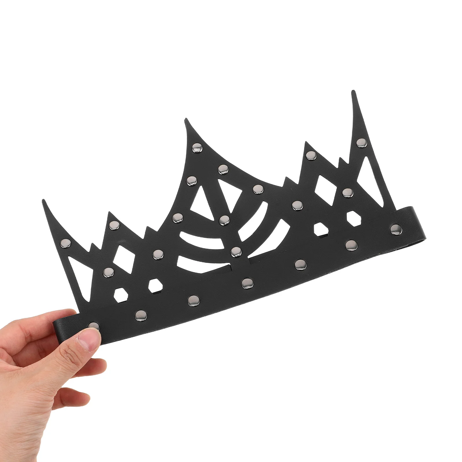

Unisex Gothic PU Punk Crown Spike Headpiece Comfortable Fit for Dance Party Cosplay Festival Halloween Costume