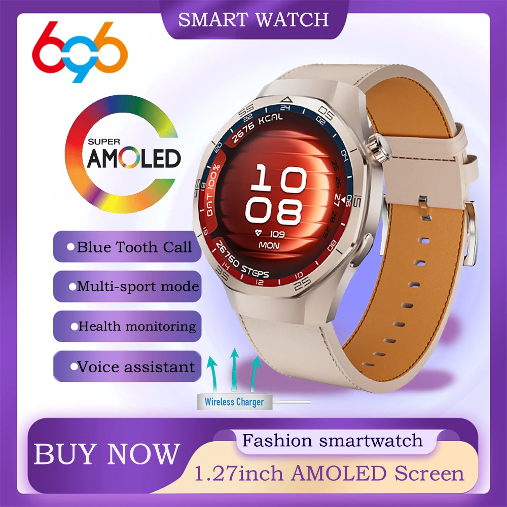 

Новые часы для мужчин и женщин, AMOLED-экран, умные часы с синим зубом, погодный спорт, фитнес, женский браслет, умные часы с пульсометром и здоровьем