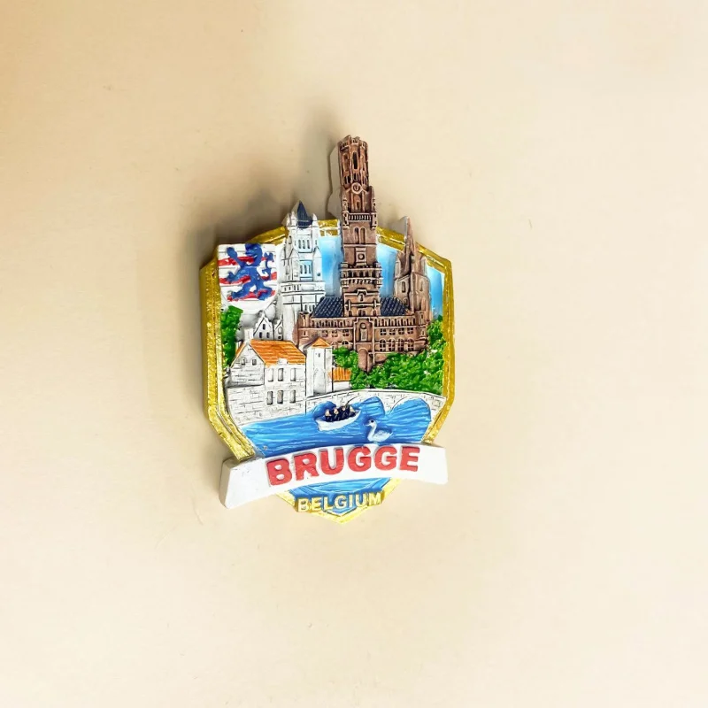 Belgium Bruges Belfry & Canal 3D Resin Fridge Magnet - Cute Magnets for Fridge, Home Decor Items, Petit Cadeau Souvenir