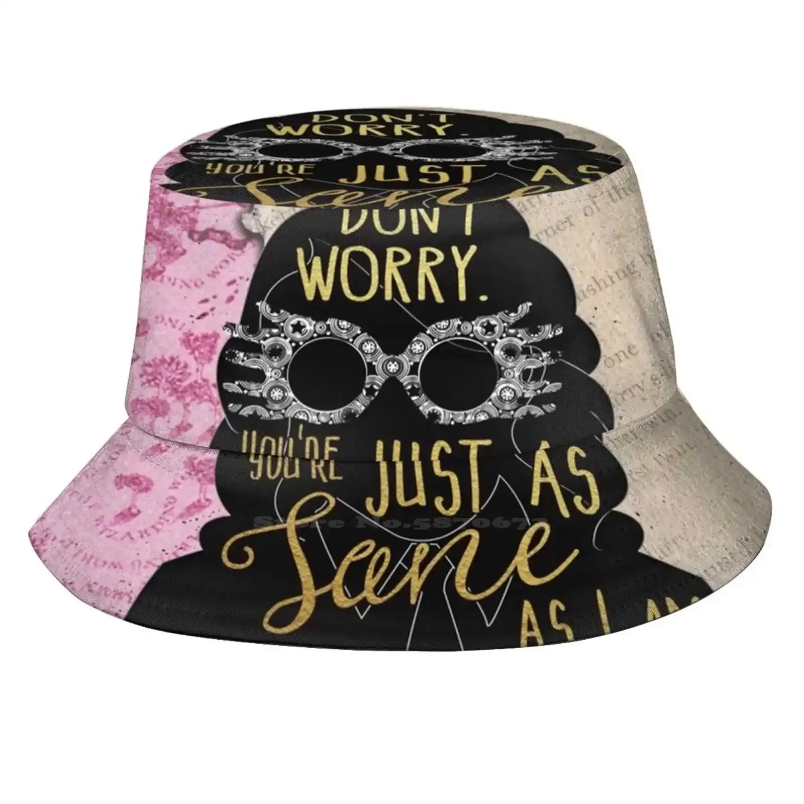 Luna - Sane Korean Ladies Outdoor Sun Hat Bucket Cap Books Bookworm Booknerd Luna Lovegood Reader