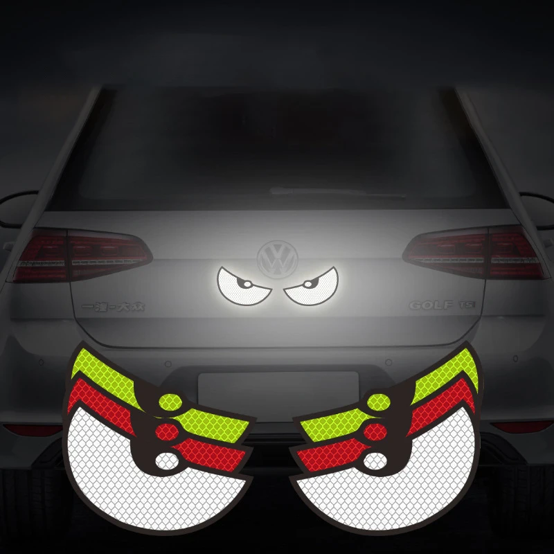 Creative Evil Eyes Pattern Night Driving Safety Decals for Auto Truck Motorcycle Helmet Sticker Safety Warning Tape Reflector