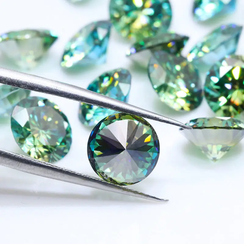 Excellent Cut Colored Green Black Blue Moissanite Diamonds 0.5- 6ct Rare Pink Moissanite Loose Stone Red Purple Color VVS1 Exce