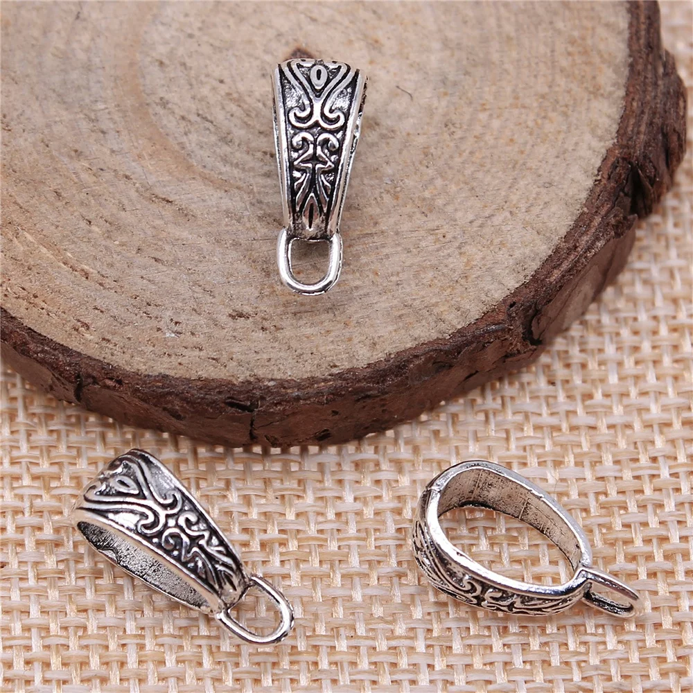 WYSIWYG 20pcs 17x6mm Big Hole Beads Bail Beads 3 colors Antique Silver Color Antique Gold Color Bail Beads Pendants Charm