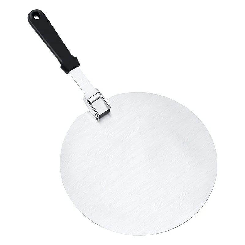 

Folding Pizza Crust 10 Inch Large Stainless Steel Round Gourmet Luxury Pizza Paddle With Folding Handle