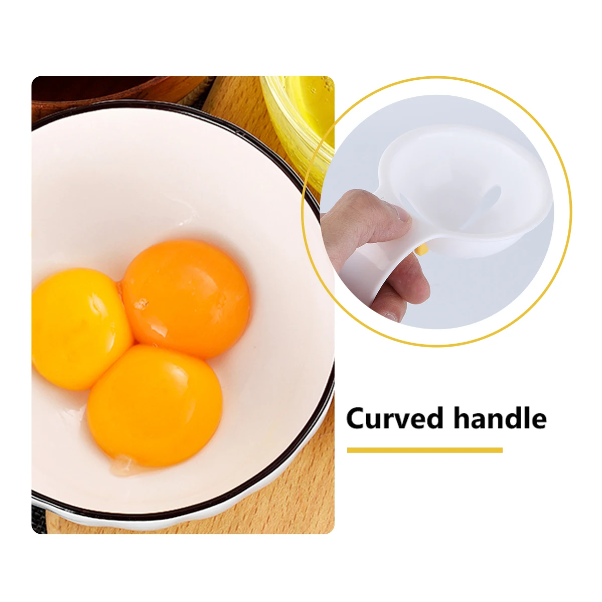 

1 Pc Separator Arc handle Silicone Buckle Yolk Sifting Tool Kitchen Gadget Divider Cooking Sieve Accessories