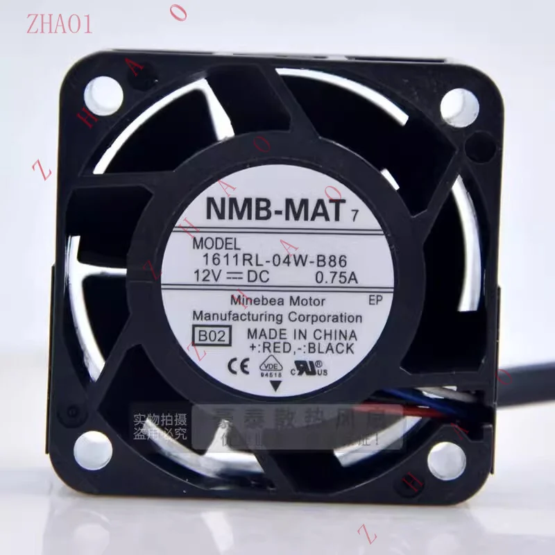 Z  for  NMB 1611RL-04W-B86 4028 DC12V 0.75A 4-Wire Server Cooling Fan