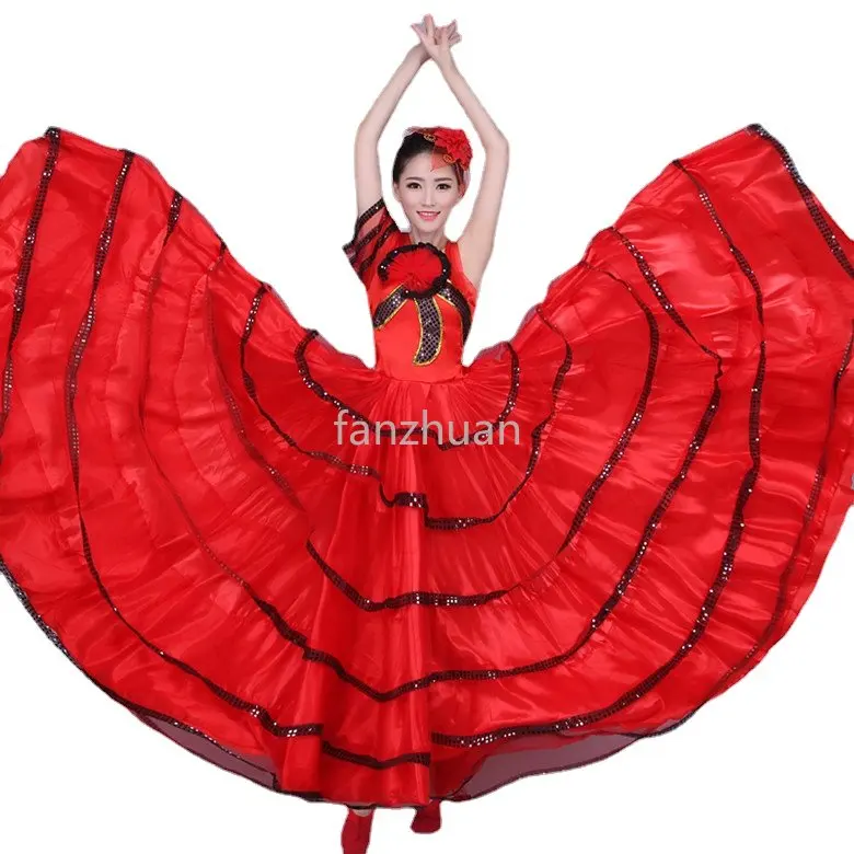

Spanish Bullfighting Dance Dress Women Opening Dance Full-skirt Modern Performance Costume Stage Big Swing Dress Wear Suit H553