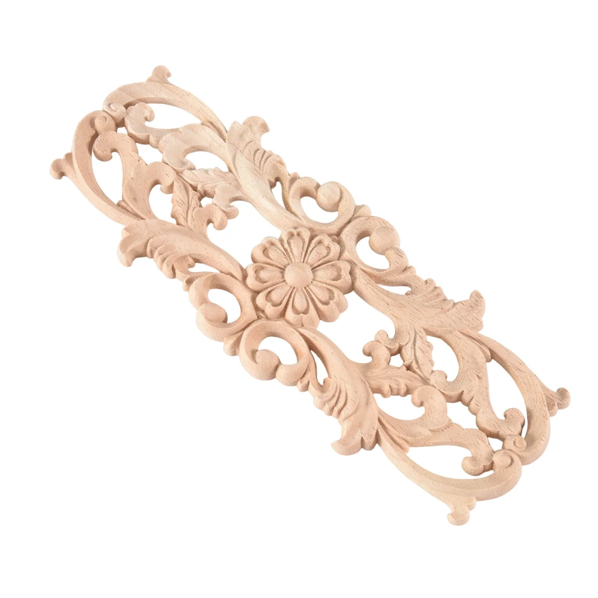 Rubber Wood Carved Applique Retro Furniture Crafts Decor New(22.5*8cm)