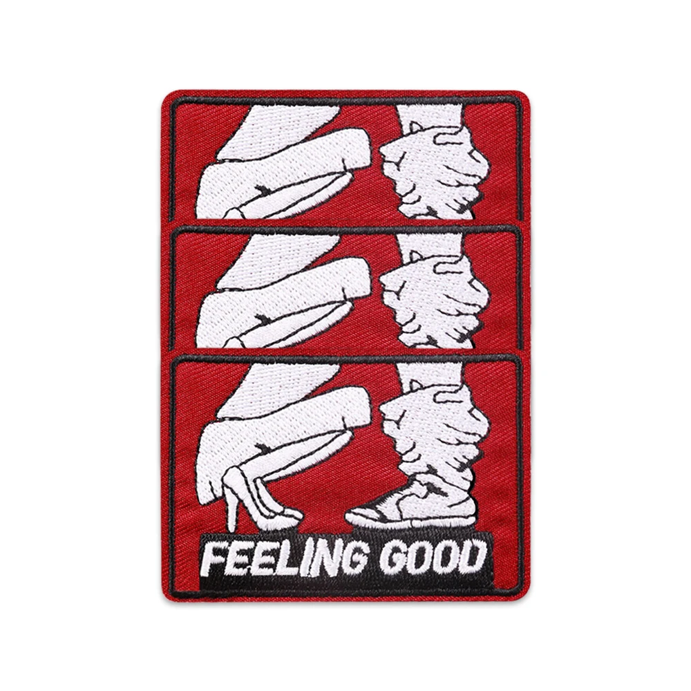 FEELING GOOD Embroidered Patches Iron On Decoration Accessories Man And Woman Apparel For Clothes Jacket Jean Hat Bag Applique