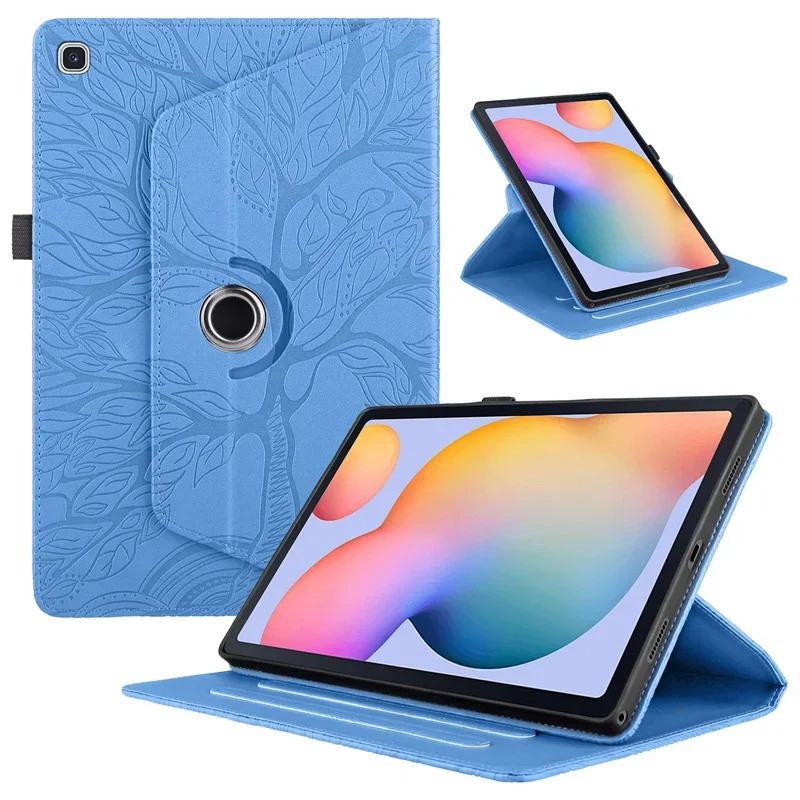 

Case for Samsung Galaxy Tab S6 Lite 10.4 3D Tree Embossed 360 Degree Rotating Flip Stand Tablet for Samsung Tab S6 Lite Cover