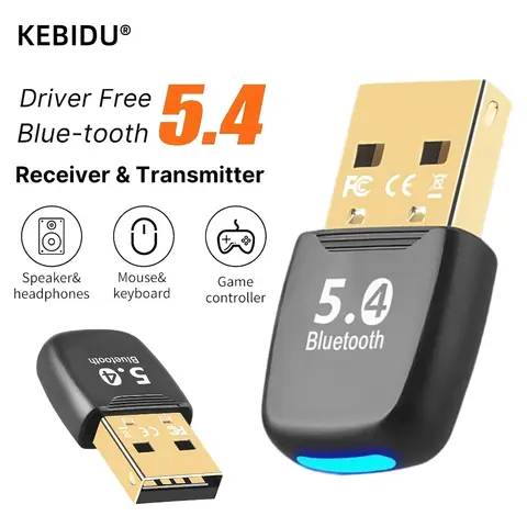 블루투스 어댑터 USB 블루투스 5.4 PC 동글 어댑터 무선 마우스 키보드 음악 오디오 수신기 USB 송신기