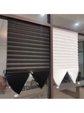 1Pc Shades Self-adhesive Half Windows Nonwoven Folding Curtain Bathroom Balcony Living Room Balcony Curtains Pleated Blinds