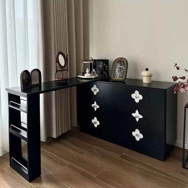 Home four-leaf clover dresser bedroom French retro makeup table six-chest integrated corner small apartment storage table