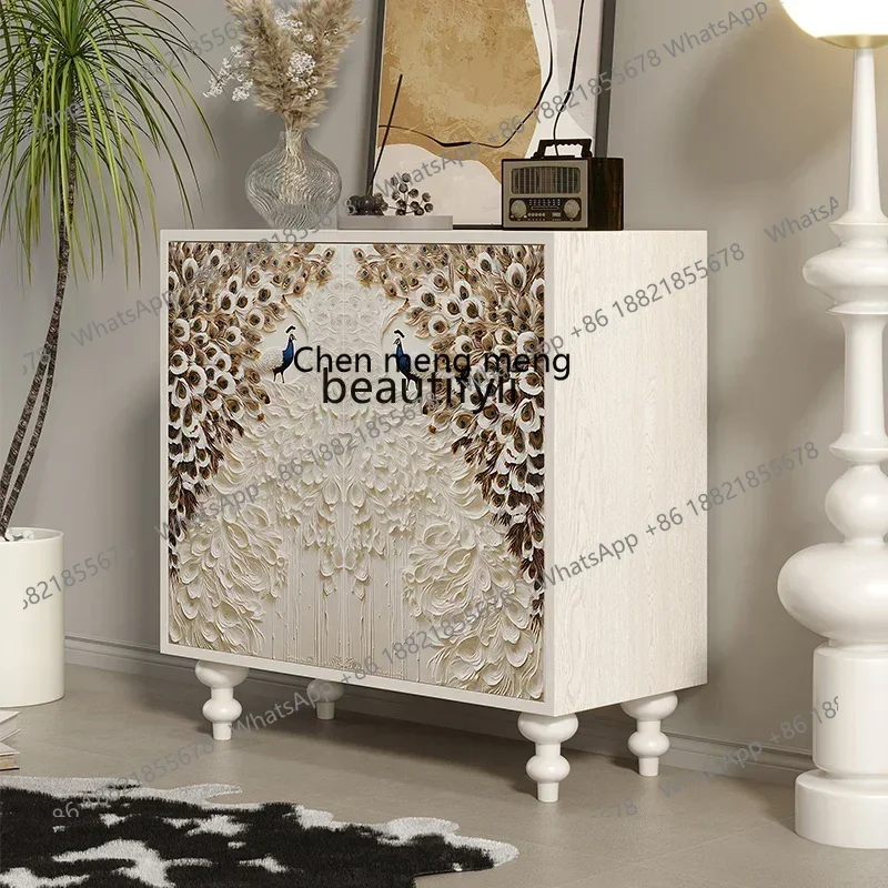 

D178 American light luxury door cabinet household living room decorative locker modern simple art painting