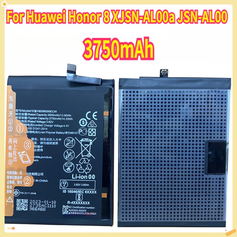 3750mAh HB386590ECW Battery for Huawei Honor 8 XJSN-AL00a JSN-AL00 Mobile Phone Batteries